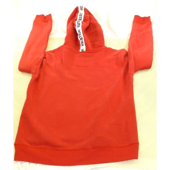 Hollister Red Sleeve Spell Out Graphic Pullover Med Hoodie Soft Fleece Urban Cas - Picture 2 of 12